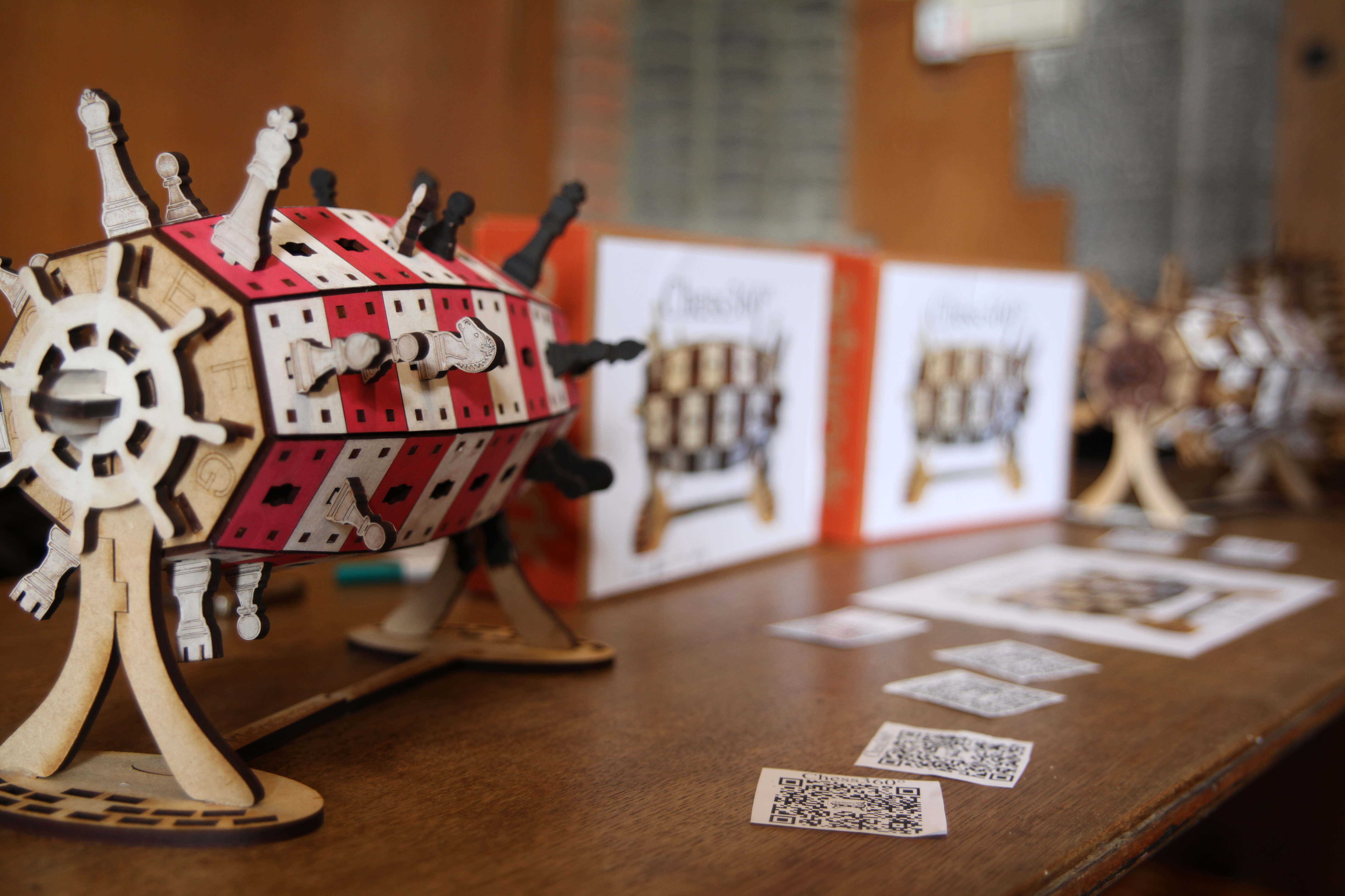 Chess360 handcrafted board close-up view