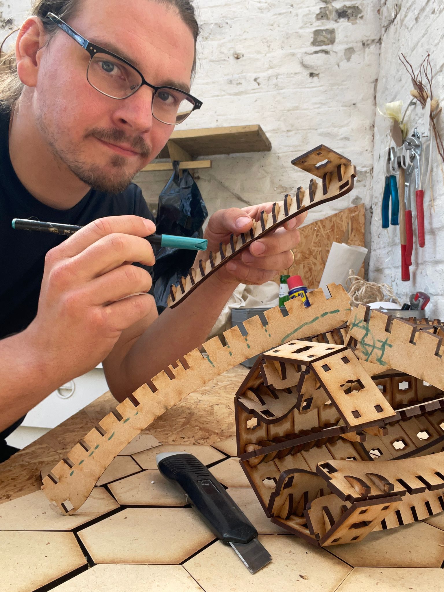 Early Chess360° prototyping on the workbench